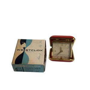 VTG Westclox Touralarm 44104 Red Folding Travel Alarm Clock Box MCM Not Working